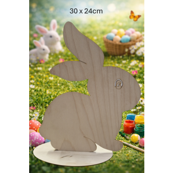 Królik 2 30cm z oczkiem, królik 30cm z oczkiem na podstawce owalnej, sklejka 3mm